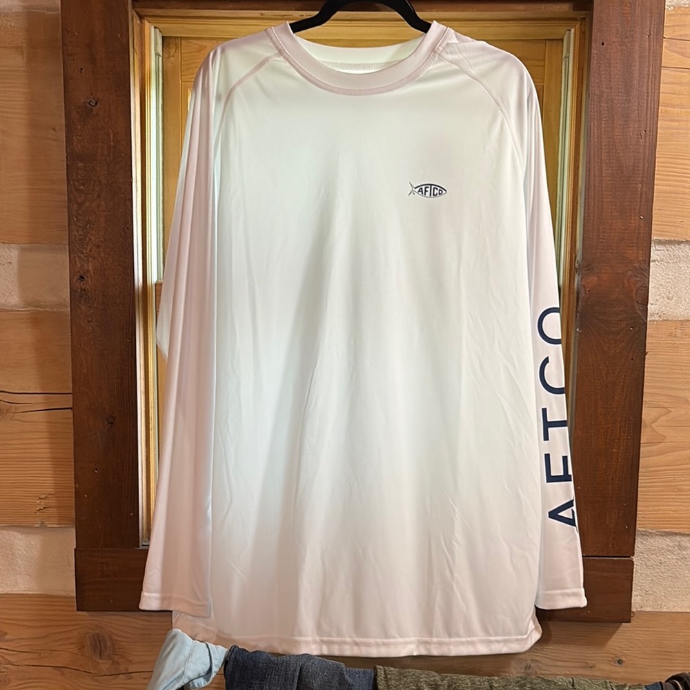 AFTCO White Performance Long Sleeve Shirt